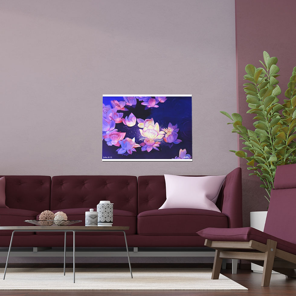 Thumbnail: 'Light of the world' LANDSCAPE John 8:12 PRINT A4, A3, A2, A1