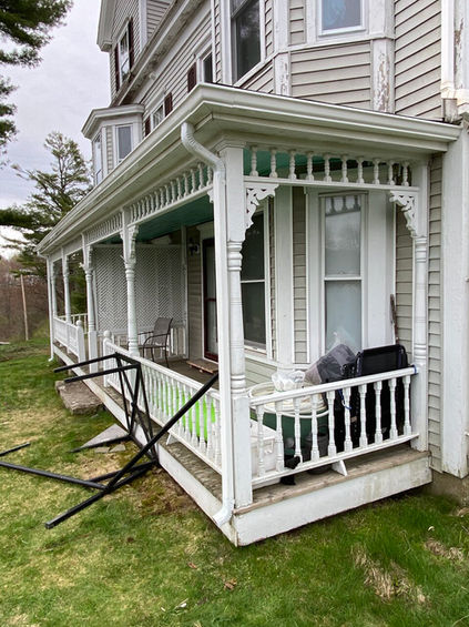 New gutters over a porch