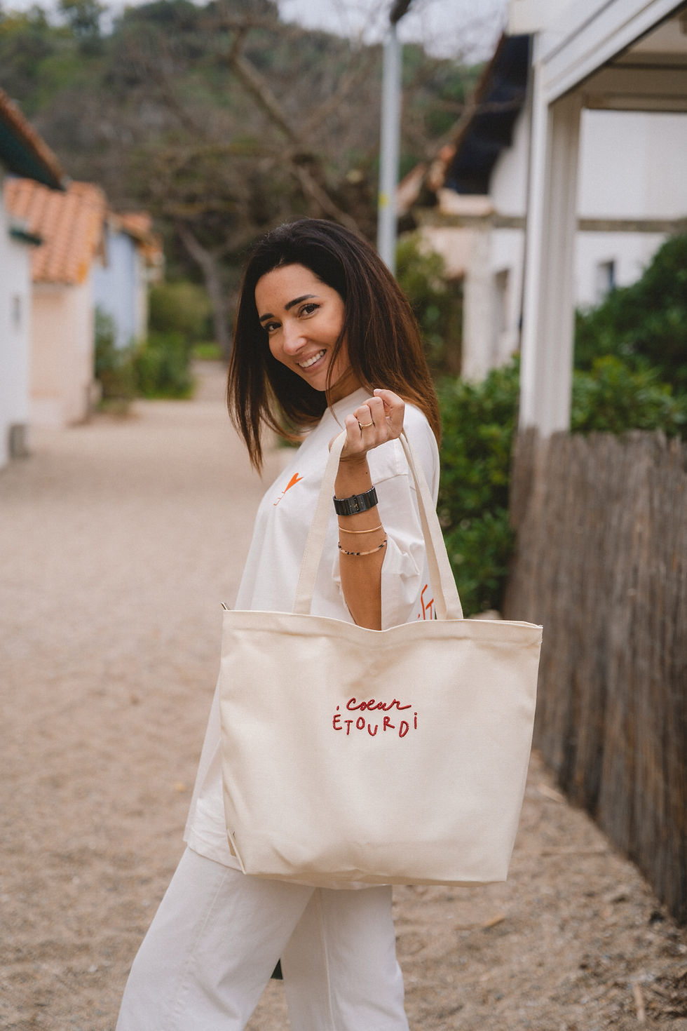 Miniature : Grand tote bag crème