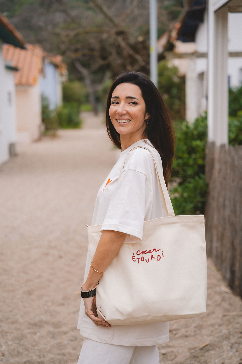 Miniature : Grand tote bag crème