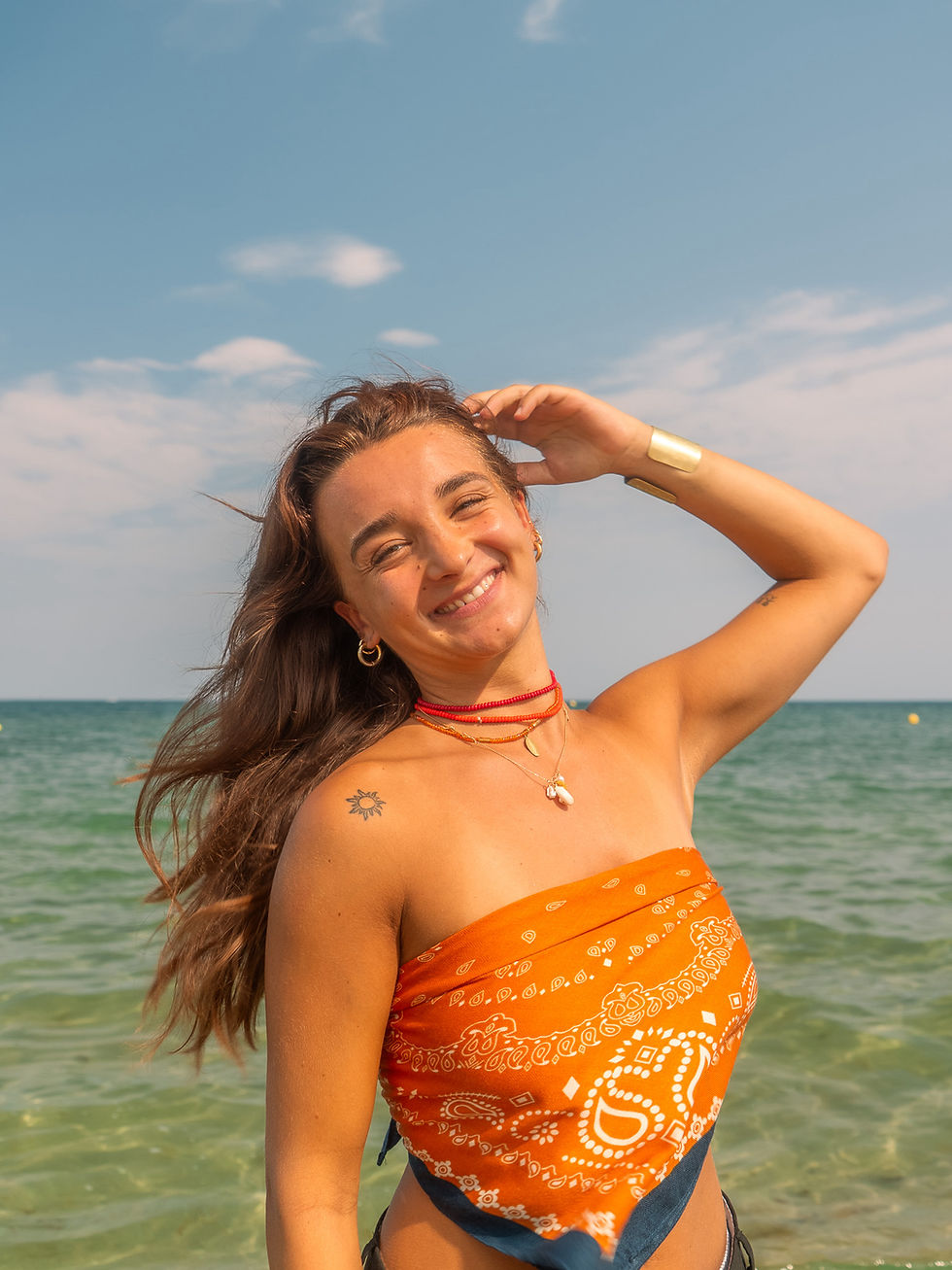 Miniature : Bandana orange/bleu