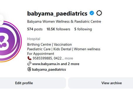 Top Women & Pediatric Clinic on Instagram in Coimbatore – Babyama