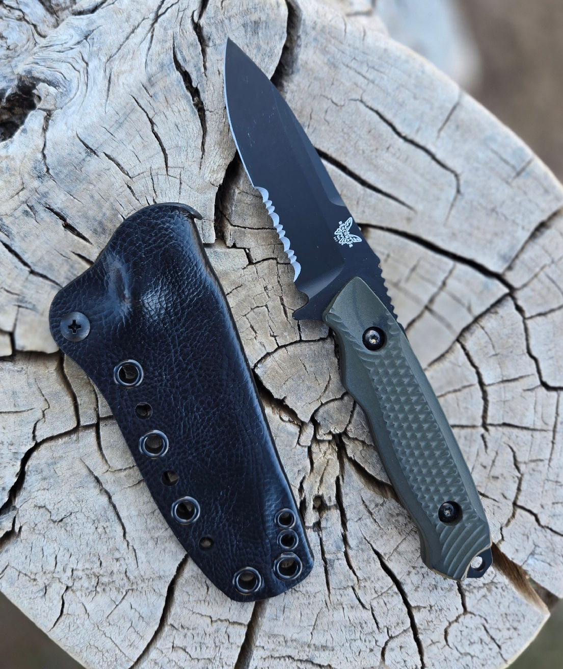 Black Raptor Holstex sheath for a Benchmade Nimravus Cub *