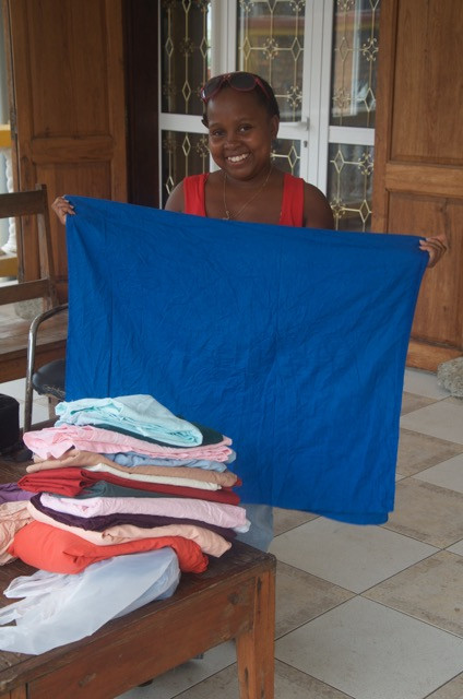 sorting second hand fabric, madagascar