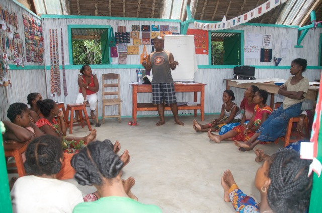 community meeting, Stitch, Madagascar
