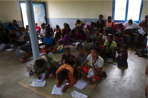 taster session for embroidery, madagascar