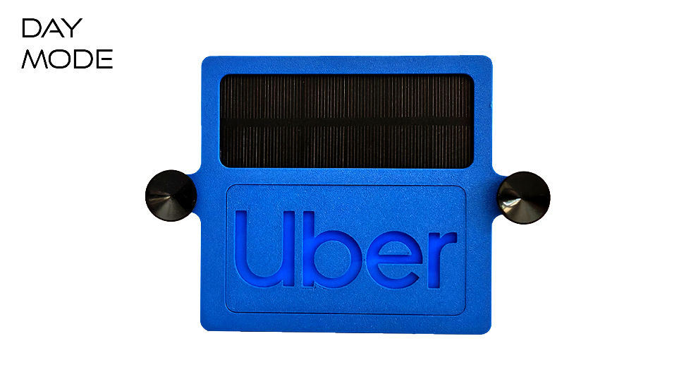 Uber Ride Share Small Blue Frame Blue Text