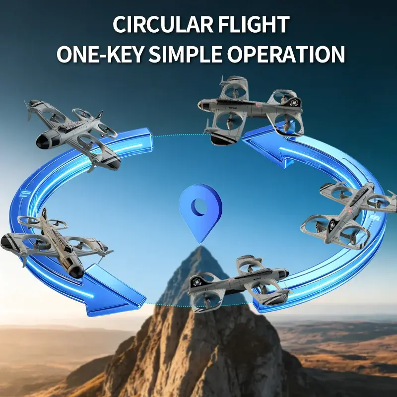 Miniatura: 2026 New 2.4G KF103 Max Fighter Jet Stunt Light RC Airplane Outdoor Sports Flyin