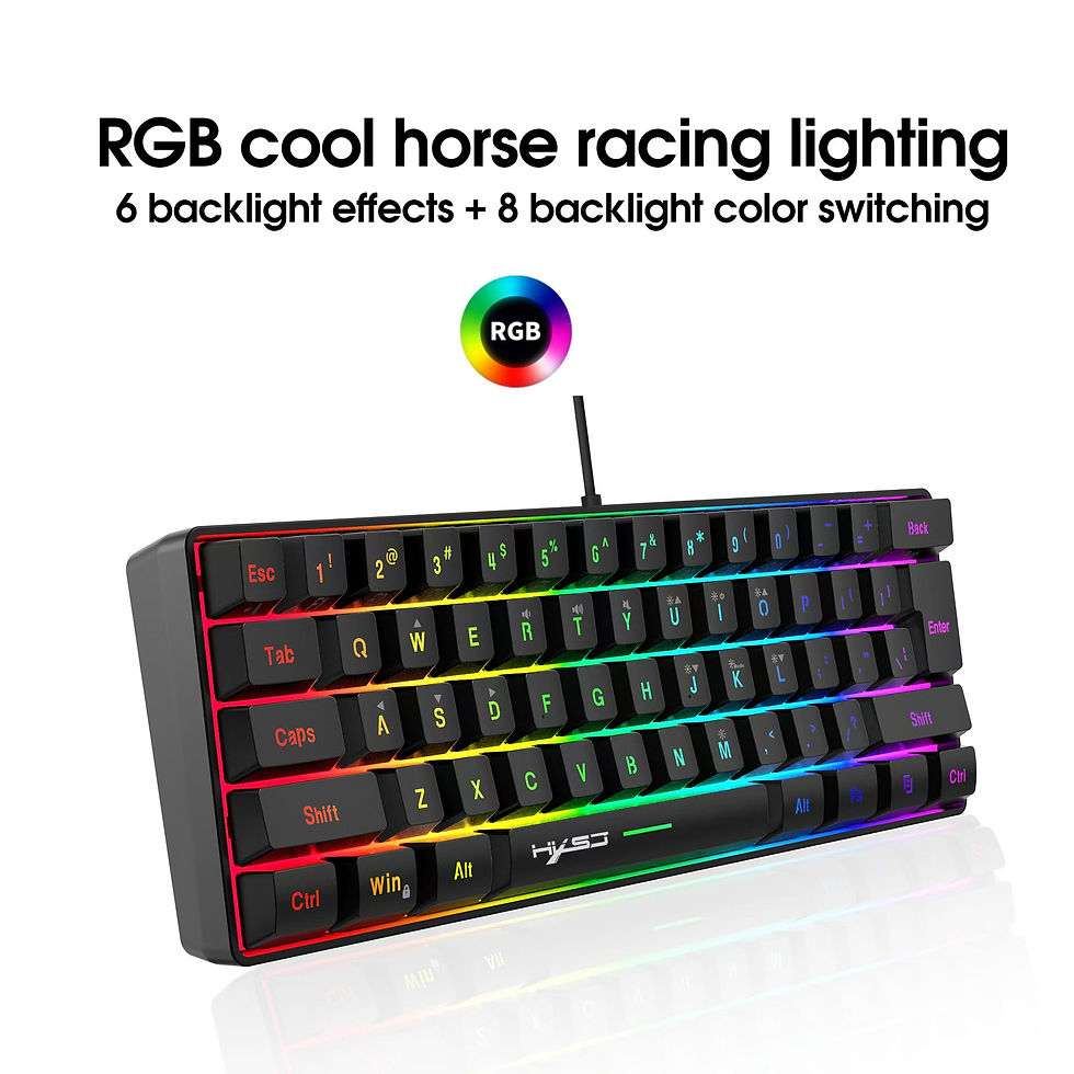 Miniatura: 60% wired gaming keyboard, RGB backlight ultra compact mini keyboard, waterproof