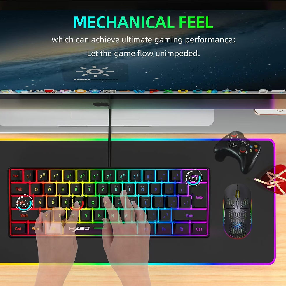 Miniatura: 60% wired gaming keyboard, RGB backlight ultra compact mini keyboard, waterproof