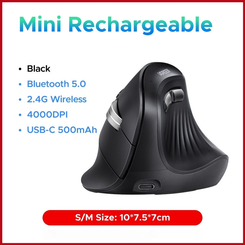 Miniatura: UGREEN Vertical Mouse Wireless Rechargeable Bluetooth5.0 2.4G Ergonomic 4000DPI 