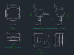 Cadeira para Auditório em dwg