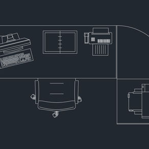 Mesa de escritório completa - dwg - autocad