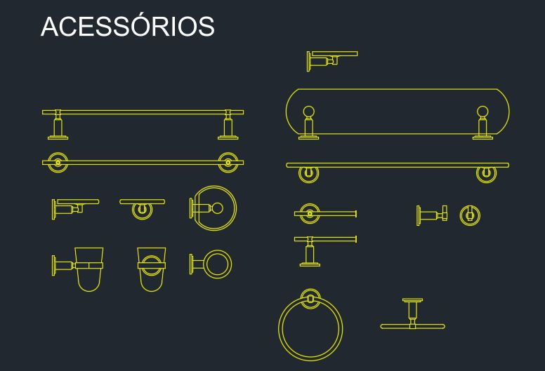 Acessórios para Banheiro em DWG