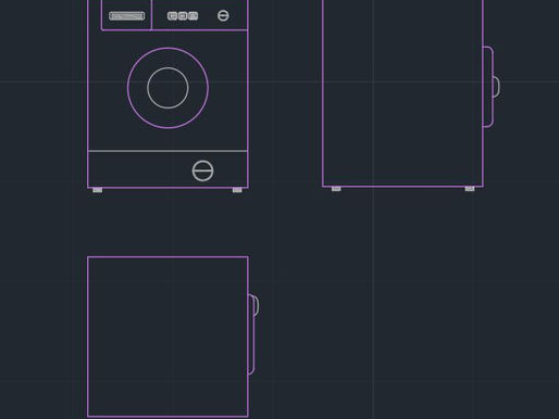 Lavadora de Roupas Abertura Frontal - dwg - autocad