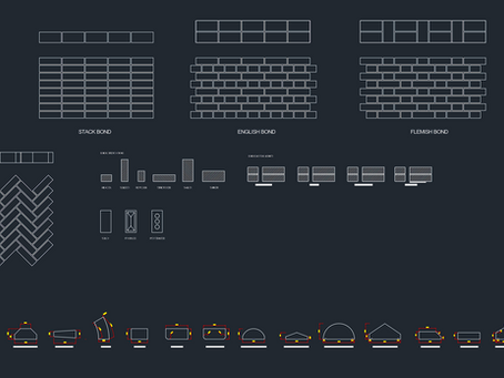 Tijolos com Tamanhos e Medidas Variadas para Pisos e Pares- dwg - autocad