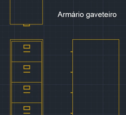 Armário de Aço Gaveteiro - dwg - autocad