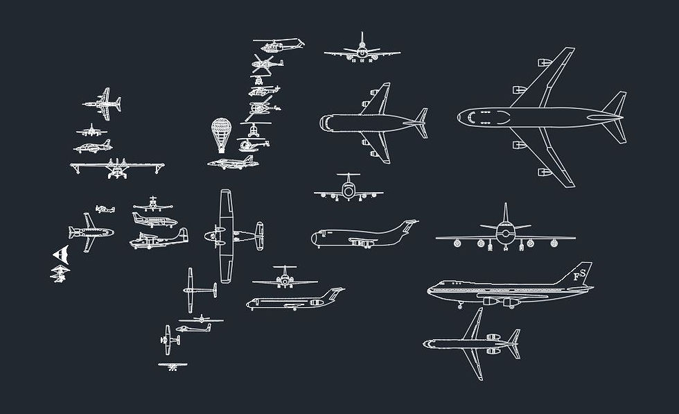 Aviões em DWG
