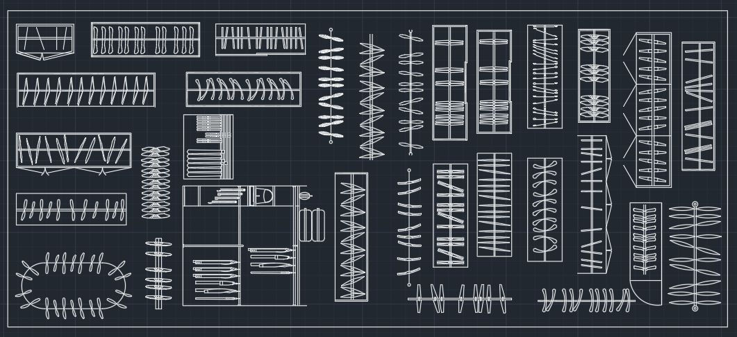 Blocos de Roupeiros, Guarda Roupas | DWG AutoCAD