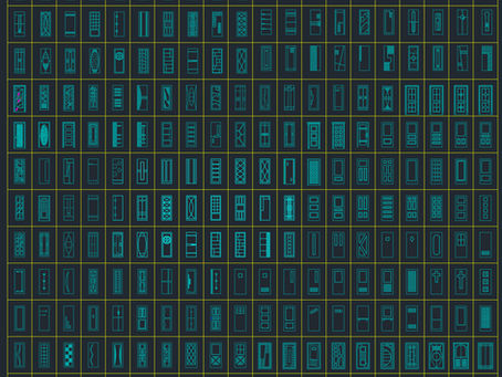 300 portas em dwg para fachadas