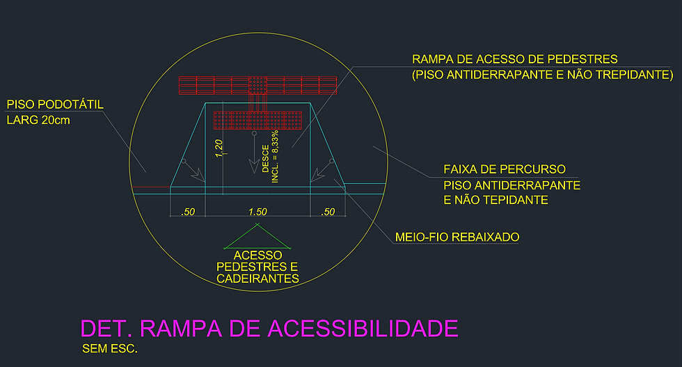 Detalhe Rampa de Acessibilidade - dwg - autocad