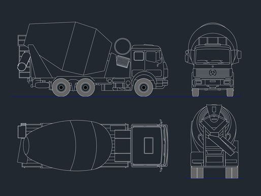 Caminhão Betoneira - dwg - autocad