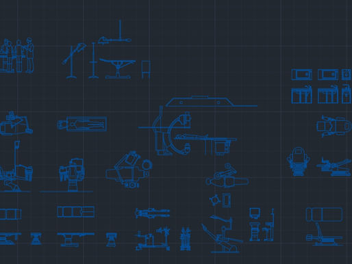 Medical Equipment Collection, Exam Table and Hospital - dwg - autocad