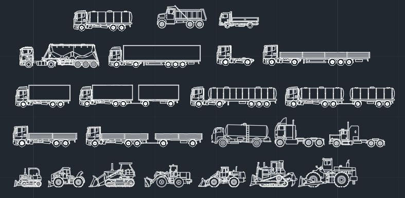 Máquinas Agricolas em Vistas em DWG