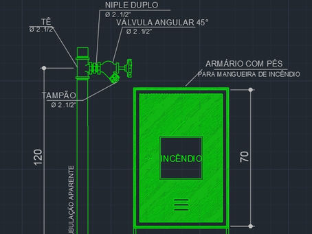 Hidrante Armário com Pés Suporte Piso - dwg - autocad - dwg - autocad
