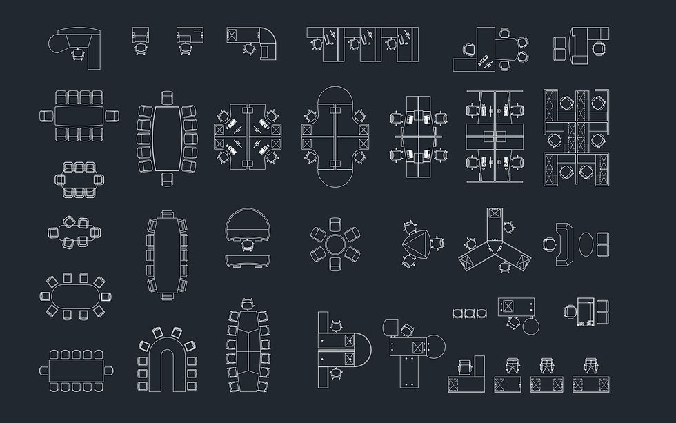 Mobiliário para Escritório em DWG, AutoCad