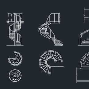 Spiral Staircase - Plan and Views - dwg - autocad