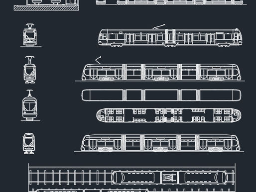 Train, Subway - Floor Plan, Sections and Views - dwg - autocad