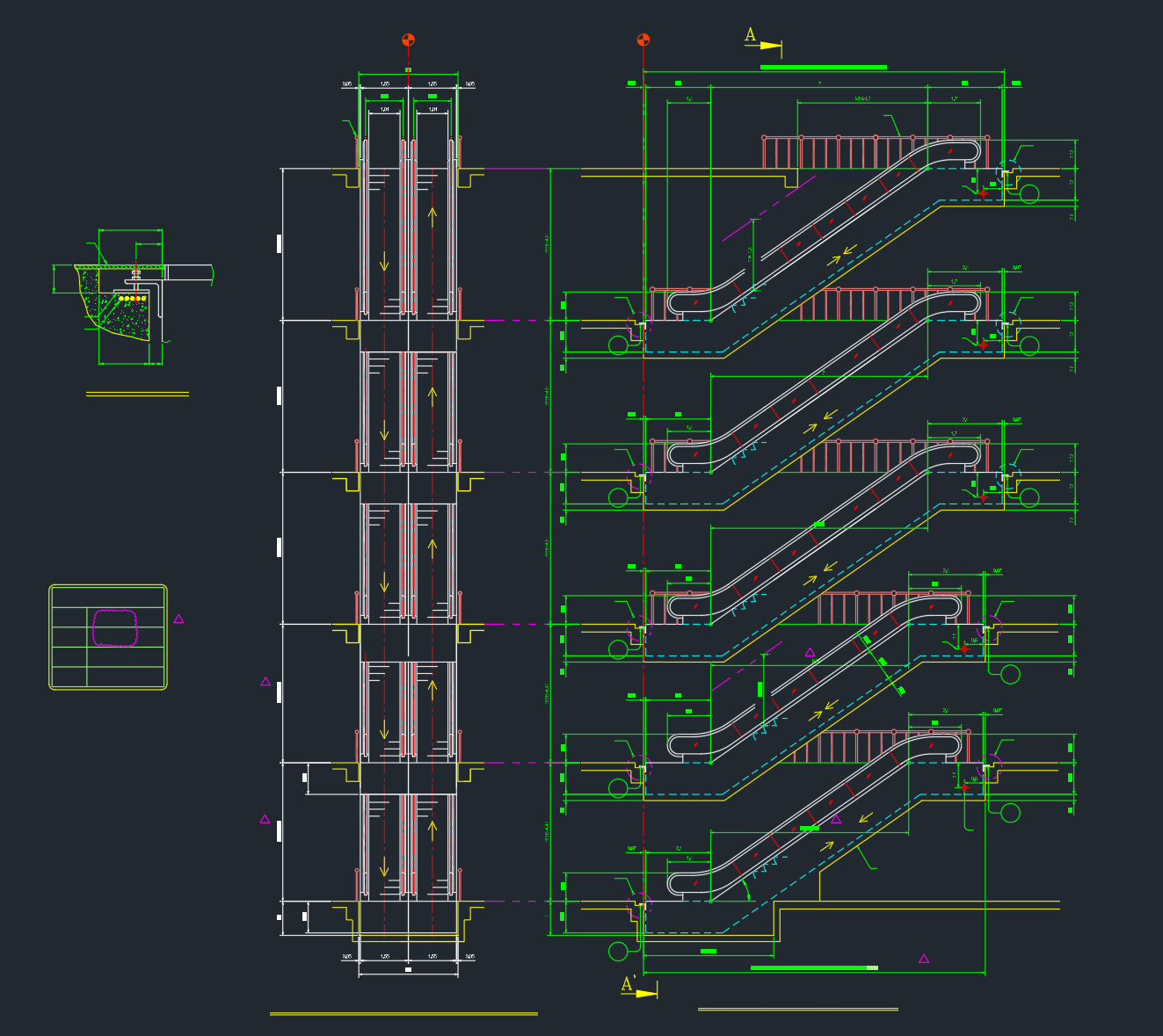 Escada Rolante 35 Graus| DWG AutoCAD