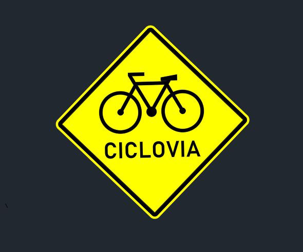 Sinalização Ciclovia em DWG