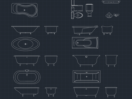 Conjunto de 30 Blocos de Banheiras - dwg - autocad