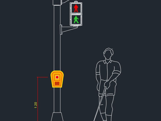 Semáforo Sonoro Botoeira PCD - dwg - autocad