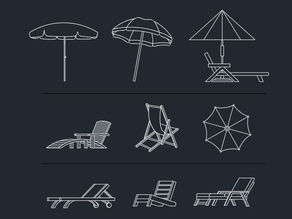 Beach and Pool Umbrellas and Chairs