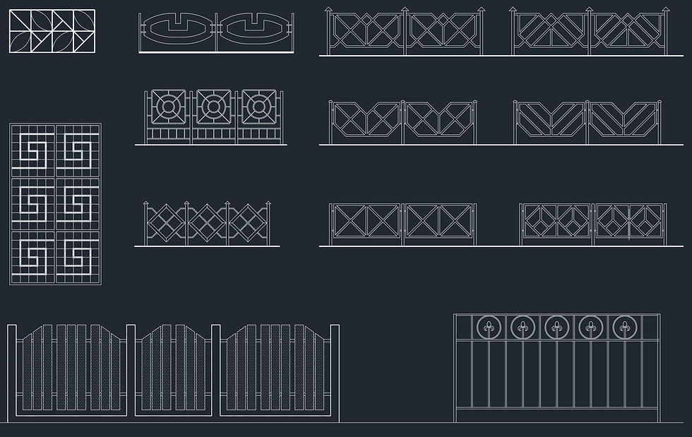 Miniatura: Blocos de Portões Cercas e Grades em DWG, AutoCad