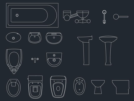 18 blocos de peças para banheiro - dwg - autocad