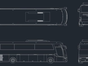 Ônibus, planta e vistas - dwg - autocad