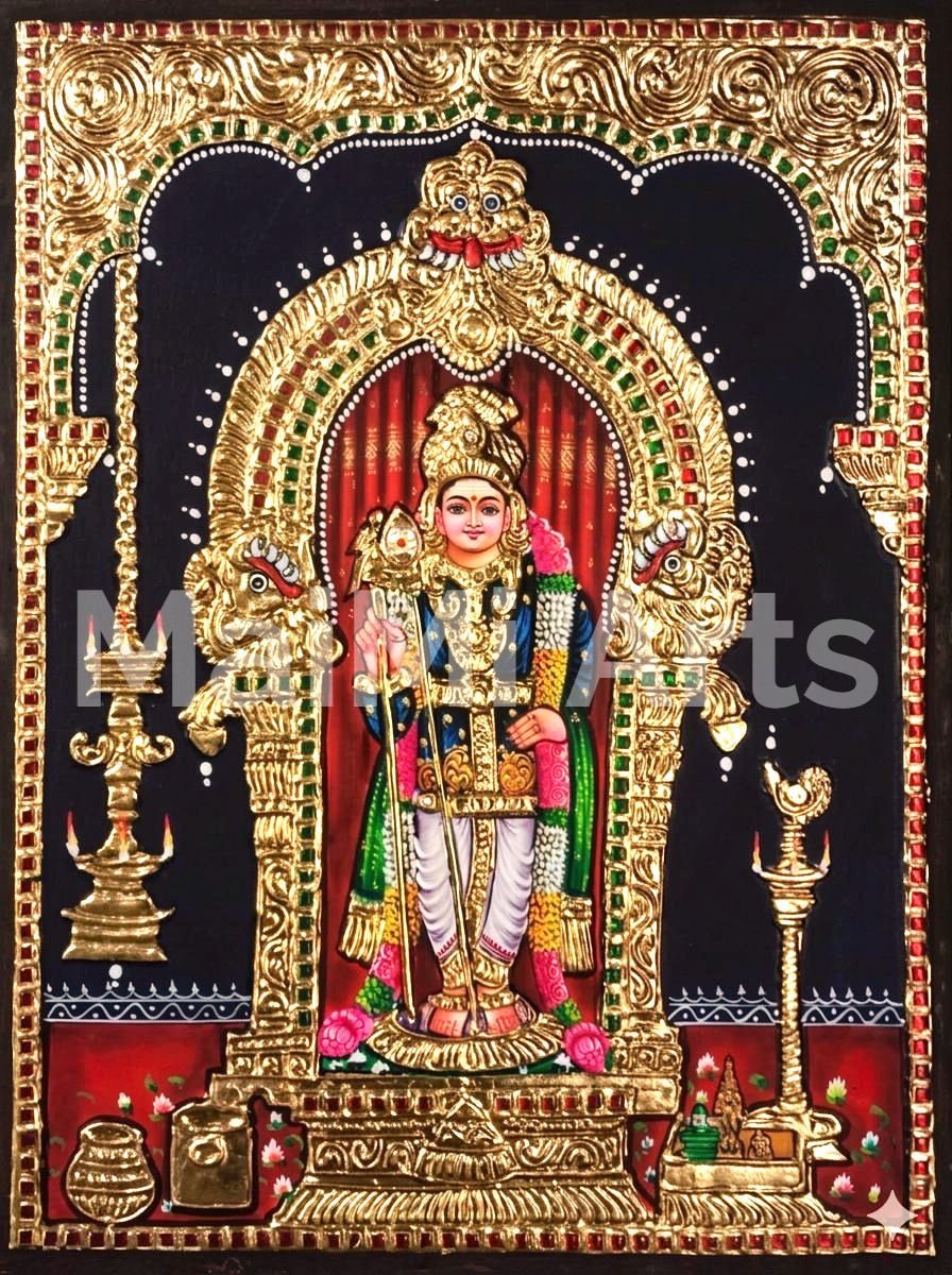 Raja Alangaram Murugan Tanjore Painting