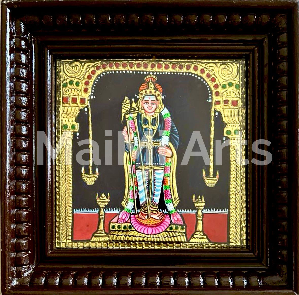 Murugan Tanjore Painting 8X8 Inches