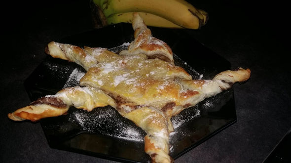 Une jolie étoile... Banane-chocolat !