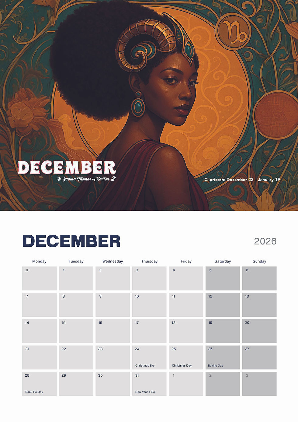Thumbnail: Savina Thomas-Nanton 2026 Calendar