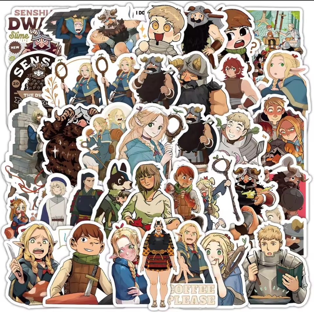 DUNGEON MESHI O MAZMORRAS ANIME PRECIO POR UN STICKERS AL HAZAR