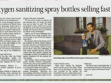 Oxygen sanitizing spray bottles selling fast in Canada