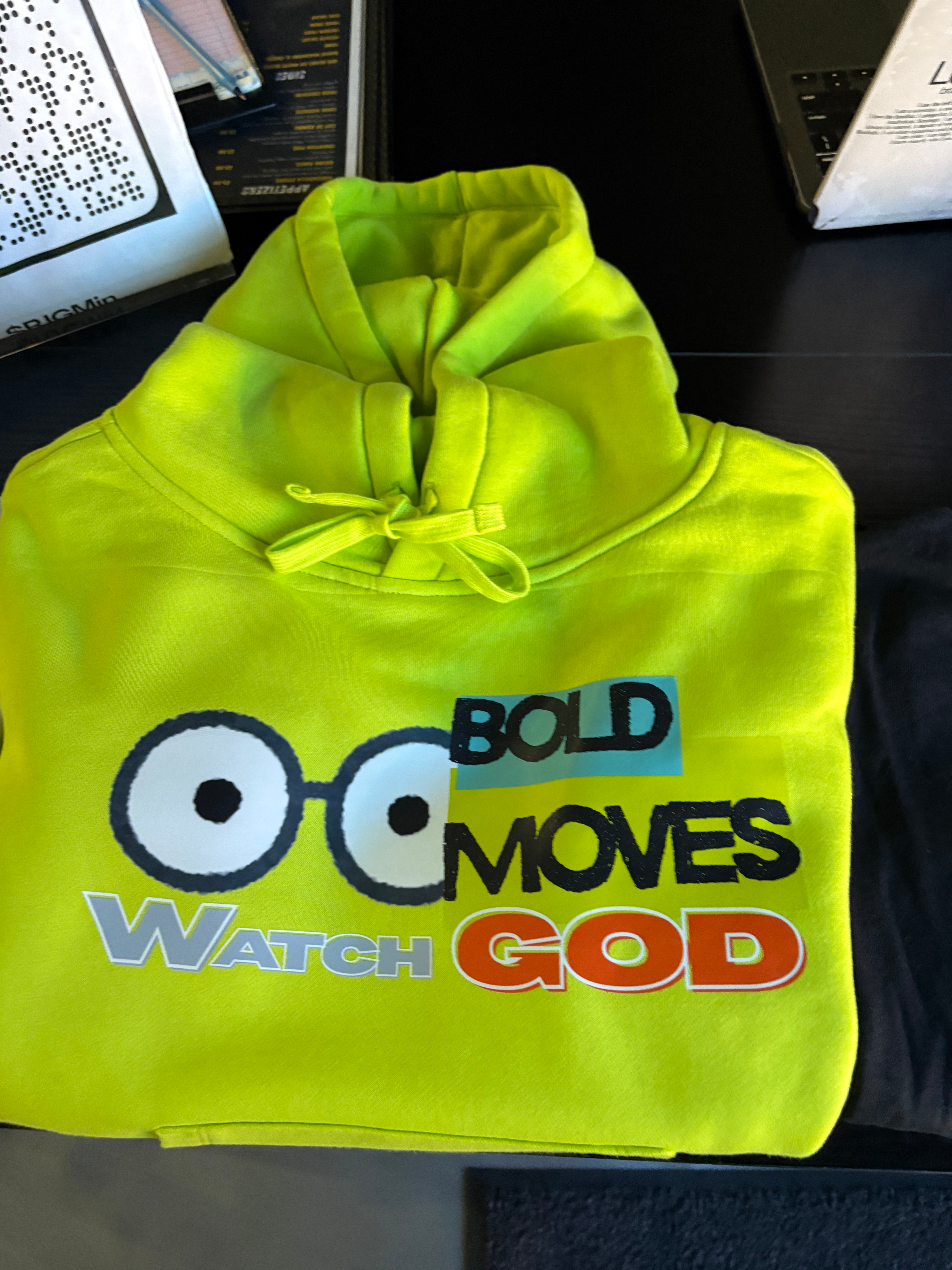 "Bold Moves Watch God" Cropped Hoodie