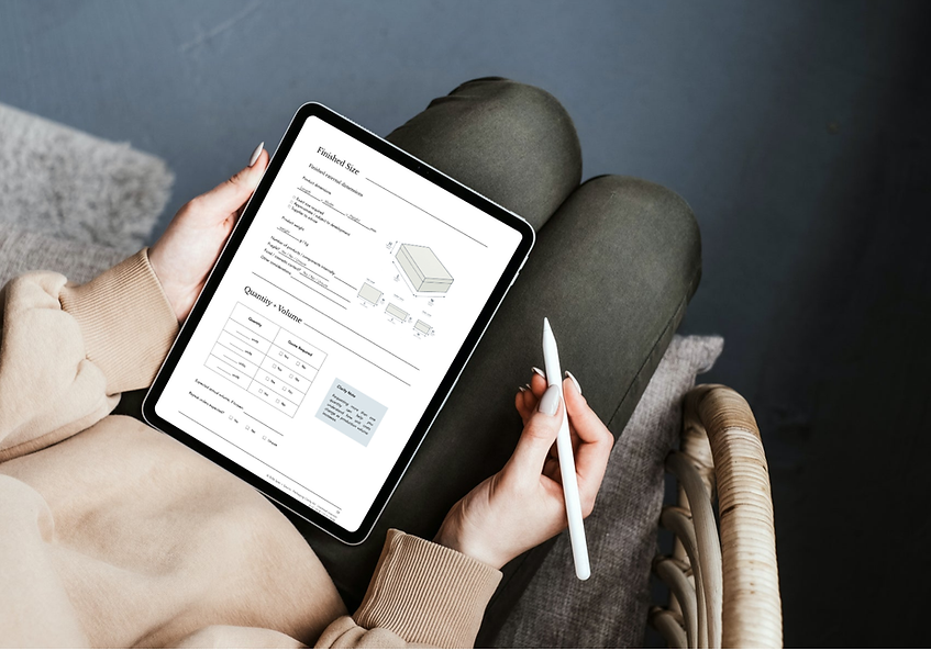 Packaging Clarity Kit displayed on a tablet with stylus