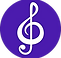 White treble clef on purple.png