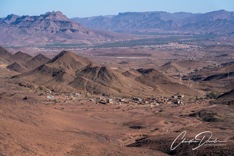 landscape view, atlas mountains, into valley